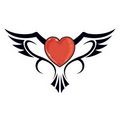 Heart Flying with Wings Temporary Tattoo